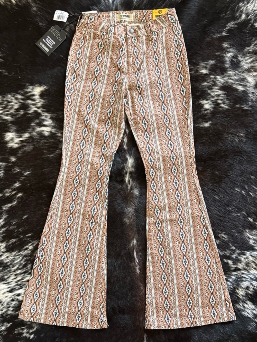 Brown Aztec button flare